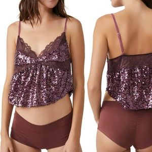 NWT, Right Rhythm Sequin Crop Camisole, Size Small